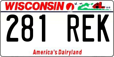 WI license plate 281REK