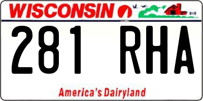 WI license plate 281RHA