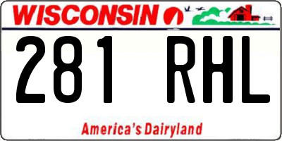 WI license plate 281RHL