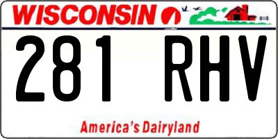 WI license plate 281RHV