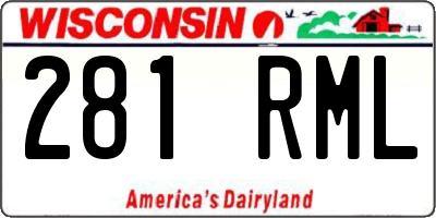 WI license plate 281RML