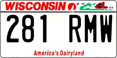 WI license plate 281RMW