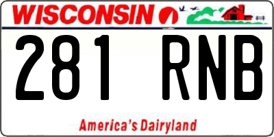 WI license plate 281RNB