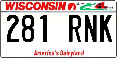 WI license plate 281RNK