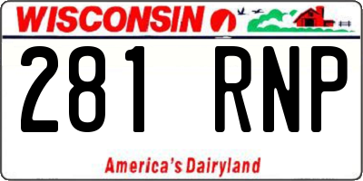 WI license plate 281RNP