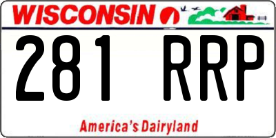 WI license plate 281RRP