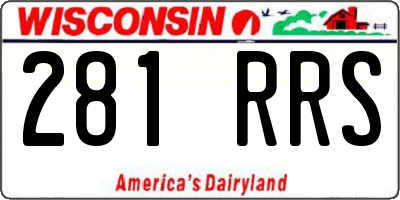 WI license plate 281RRS