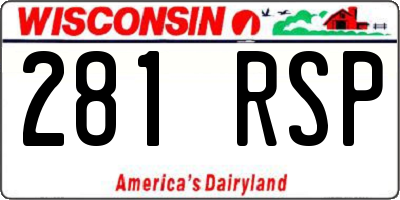 WI license plate 281RSP