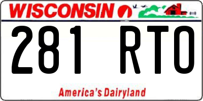 WI license plate 281RTO