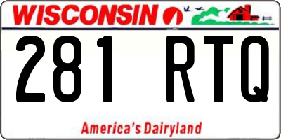 WI license plate 281RTQ