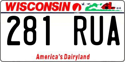WI license plate 281RUA