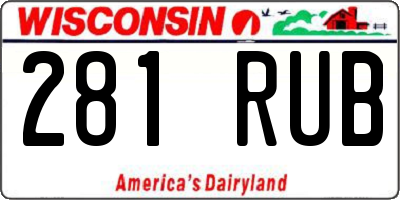 WI license plate 281RUB