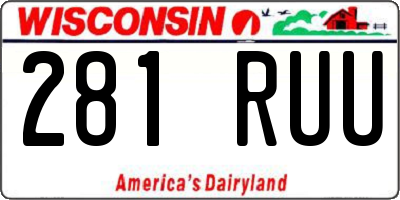 WI license plate 281RUU