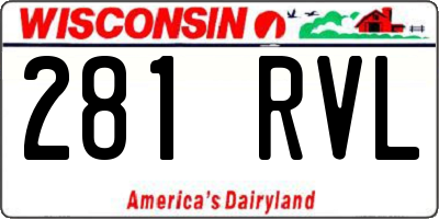 WI license plate 281RVL