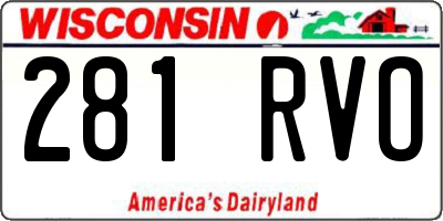 WI license plate 281RVO