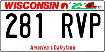 WI license plate 281RVP