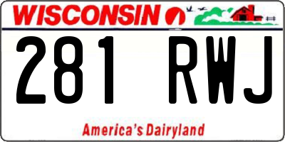 WI license plate 281RWJ