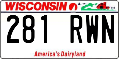 WI license plate 281RWN