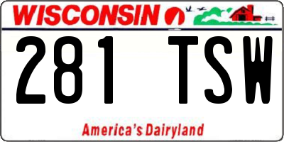 WI license plate 281TSW