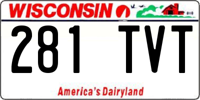 WI license plate 281TVT