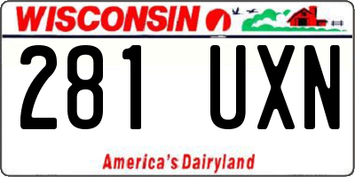 WI license plate 281UXN