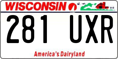WI license plate 281UXR