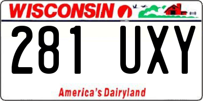 WI license plate 281UXY