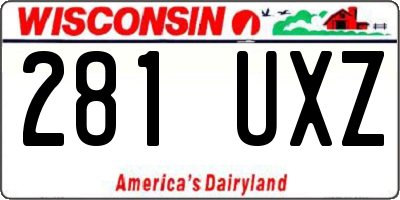 WI license plate 281UXZ