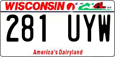 WI license plate 281UYW
