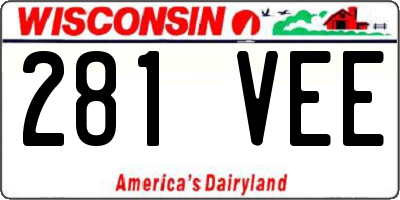 WI license plate 281VEE