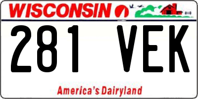 WI license plate 281VEK
