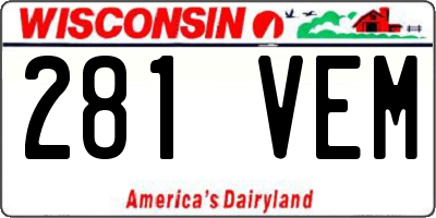 WI license plate 281VEM