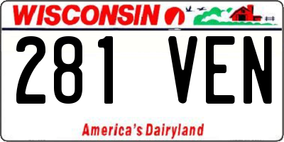 WI license plate 281VEN