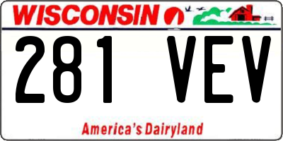 WI license plate 281VEV
