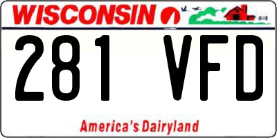 WI license plate 281VFD