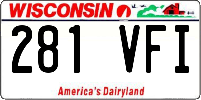 WI license plate 281VFI