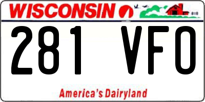 WI license plate 281VFO