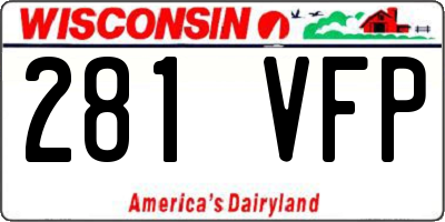 WI license plate 281VFP