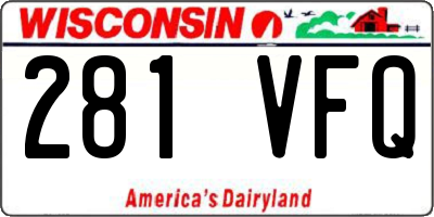 WI license plate 281VFQ