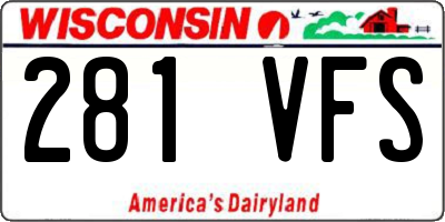 WI license plate 281VFS