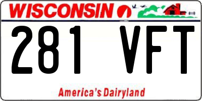 WI license plate 281VFT