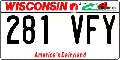 WI license plate 281VFY