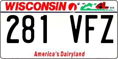 WI license plate 281VFZ
