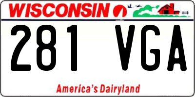 WI license plate 281VGA
