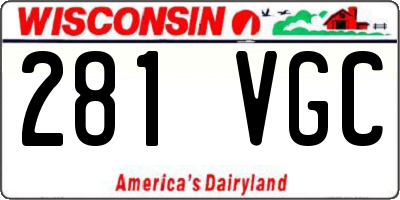 WI license plate 281VGC
