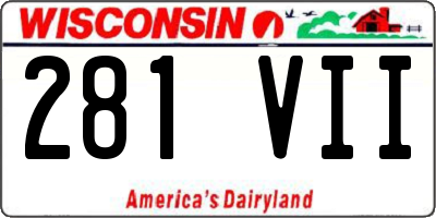 WI license plate 281VII