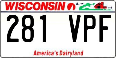 WI license plate 281VPF