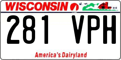 WI license plate 281VPH