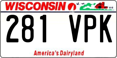 WI license plate 281VPK