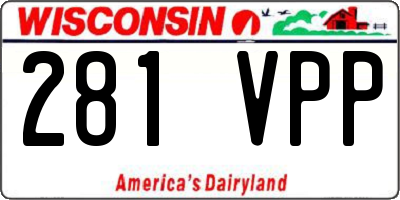 WI license plate 281VPP